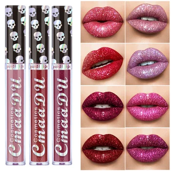 

2019 New and Hot Diamond Shining Lipgloss Women Cosmetics Gliter Metallic Lip Gloss Professional Makeup Liquid Lip TSLM1