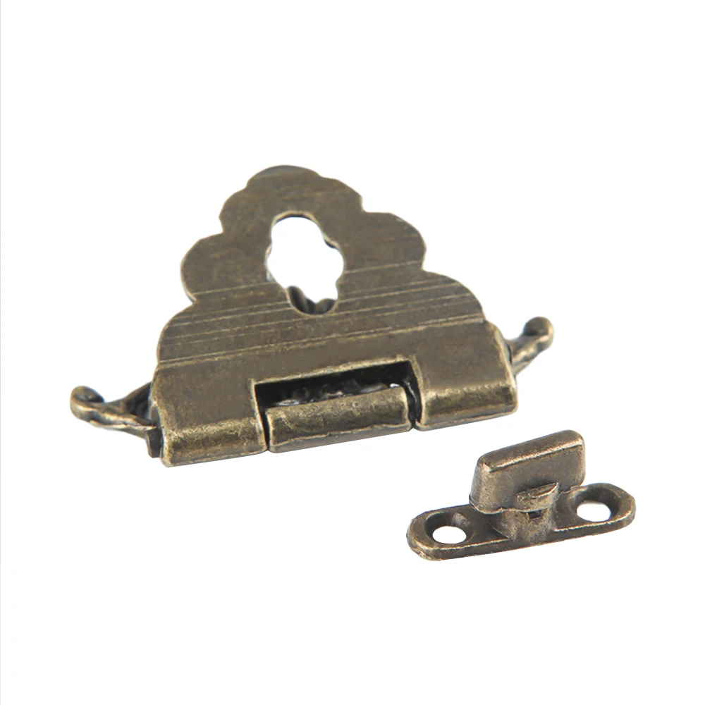 

Home Hasp Lock Box Buckle Clasp Antique Buckle Alloy Buckle Box Wooden Wine Box Lock Craft Furniture Hardware 48x45mm