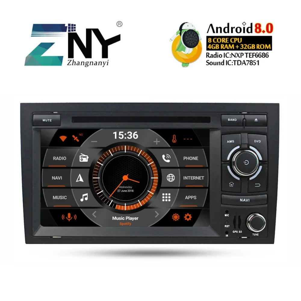 

7" IPS In Dash 2 Din Android 8.0 Car Stereo GPS For Audi A4 S4 2002 2003 2004 2005 2006 2007 2008 DVD Radio FM WiFi Navigation