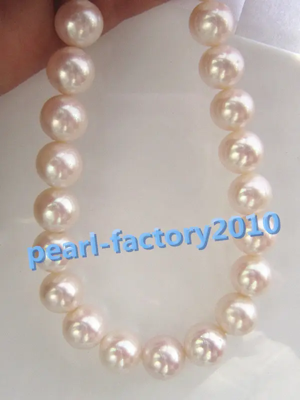 

19" 18" 10-11 MM SOUTH SEA NATURAL White PEARL NECKLACE 14K (0926)