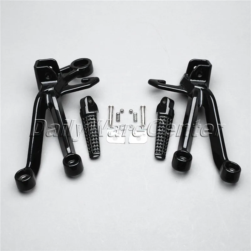 1 Set Black Motorcycle Footrest Foot Pegs Rear Passenger Bracket Motorbike For SUZUKI GSX-R1000 2003-2004 High Quality New