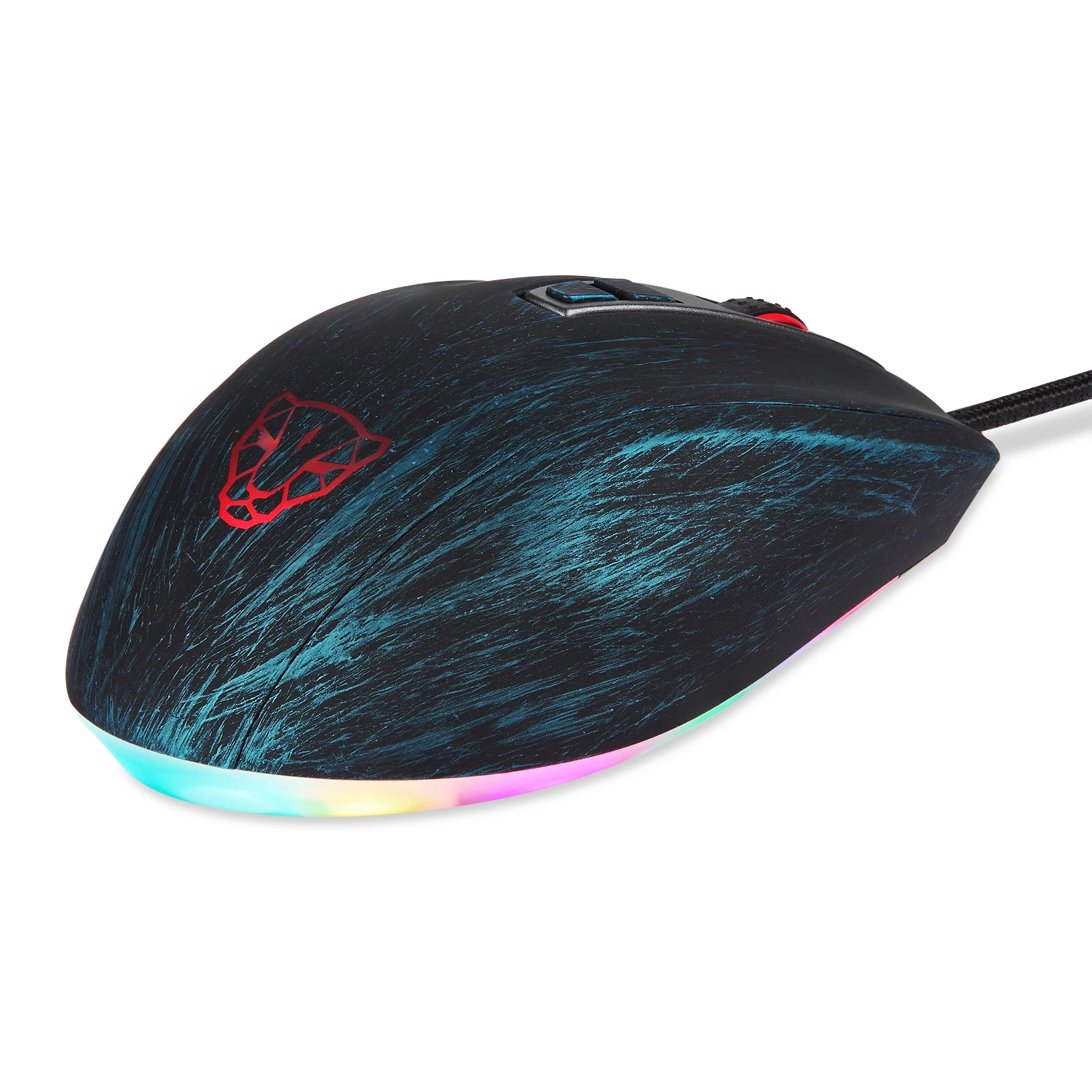 Motospeed V60 RGB Программирование макросов 5000 dpi игровая мышь USB компьютер 7 кнопок Wried оптическая мышь с подсветкой светодиодный - Цвет: Blue