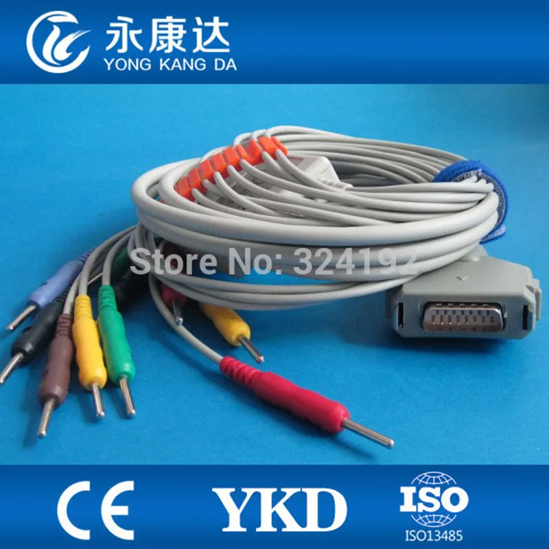 Бесплатная доставка Совместимость Fukuda Denshi FX-101 EKG кабель 10 приводит проводник astm 3,0 plug