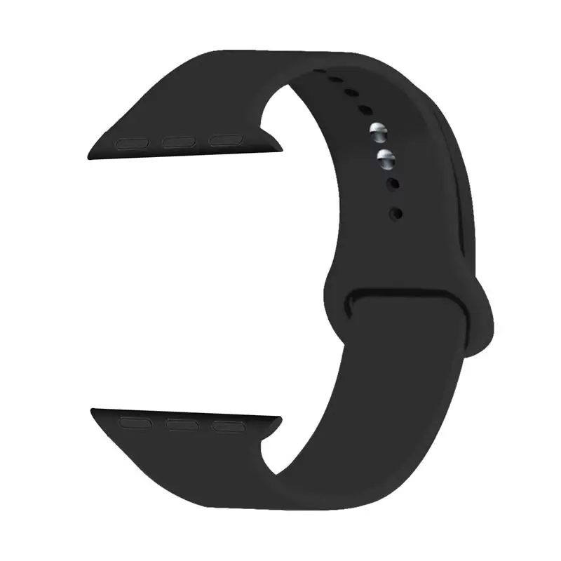 Ремешок для apple watch band correa apple watch 4 3 38 мм 42 мм iwatch band 44 мм 40 мм спортивный силиконовый браслет ремень reloj аксессуары - Цвет ремешка: Black 1