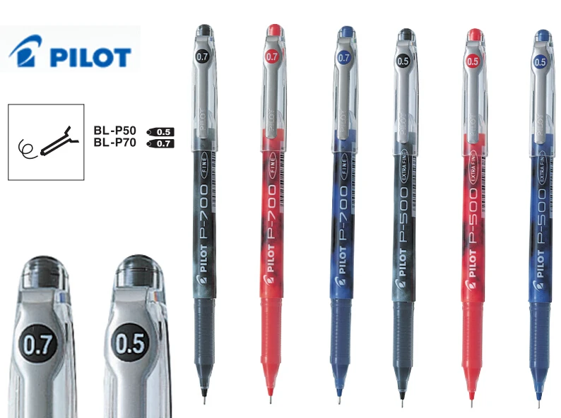 

Gel Pen Japan Pilot P-500 BL-P50 0.5MM / P-700 BL-P70 0.7MM office and school RollerBall pen wholesale 12pcs/lot Free Shipping