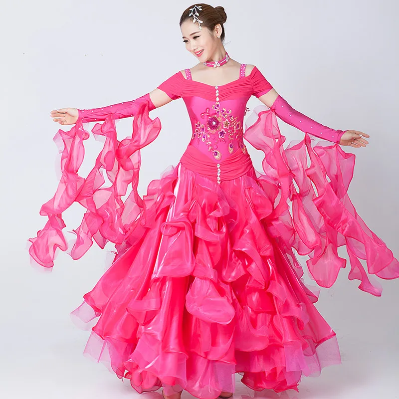 Modern Dance Woman High end Big Swing Standard Ballroom Dance Costume