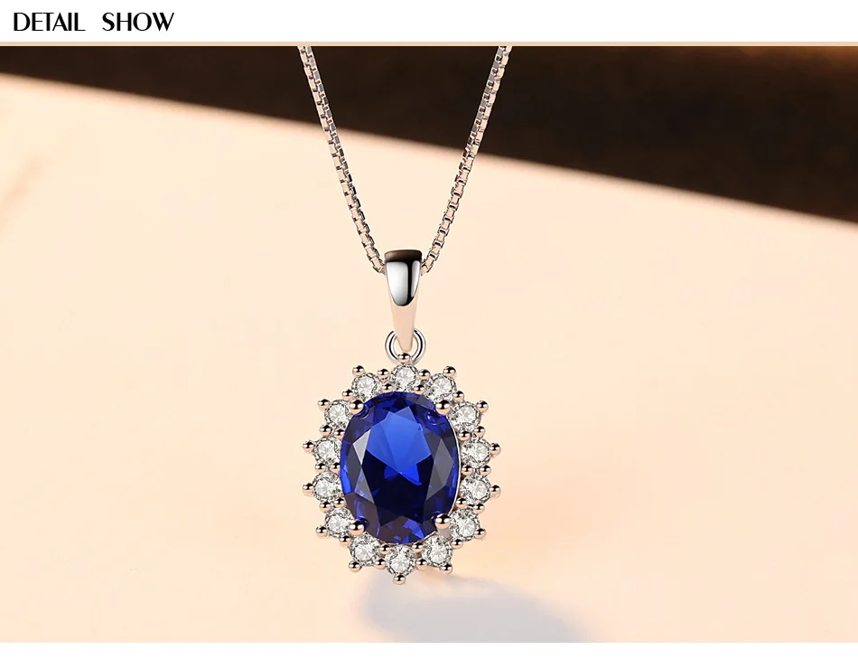 

sterling silver necklace velvet royal blue pendant color gemstone necklace CL54