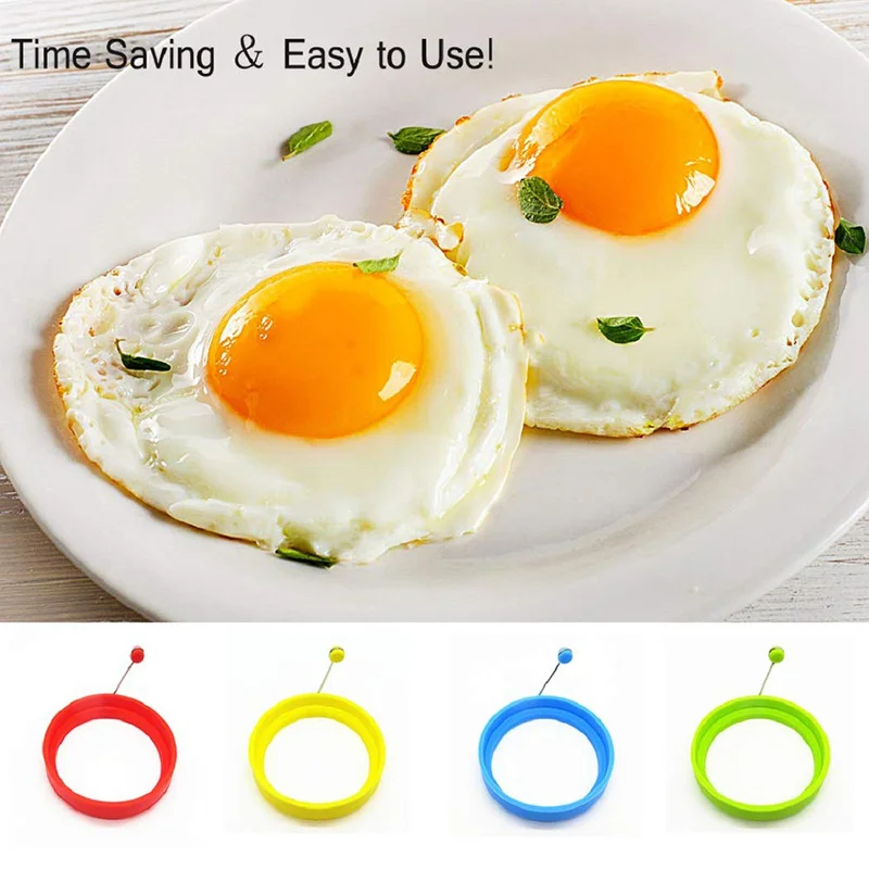 Silicone Fried Egg Pancake Ring Omelette Fried Egg Round Shaper Eggs Mould for Cooking Breakfast Frying Pan Oven Kitchen