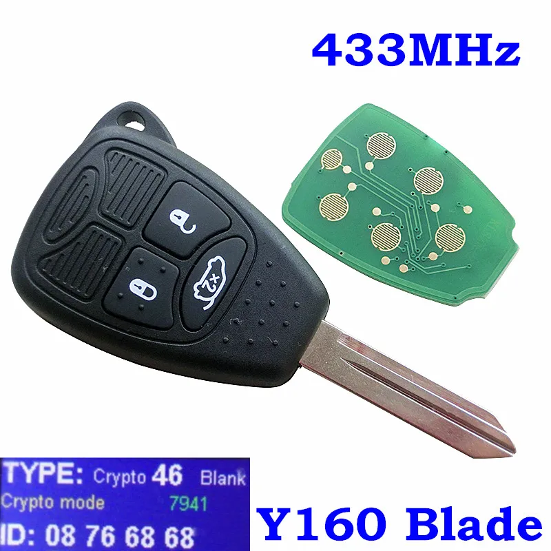 Дистанционный ключ, дистанционный ключ для автомобиля, 3 кнопки, 315 МГц/434 МГц для Dodge JCUV для Jeep Compass для Chrysler 300C 04589199AC