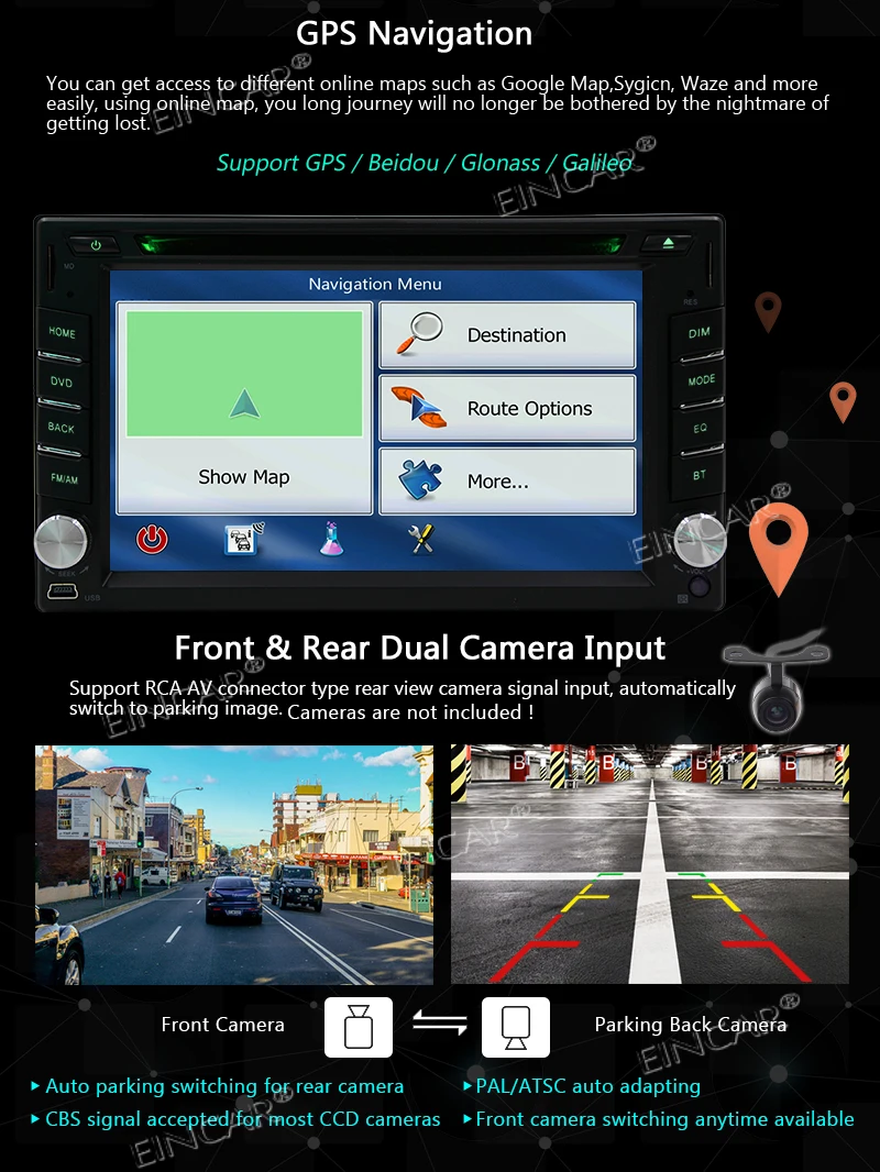Flash Deal Video Out Universal Android 8.1 Car Stereo Double Din Headunit with Navigation 8 Core 1024 600 Touch Screen AM FM RDS Radio, 5