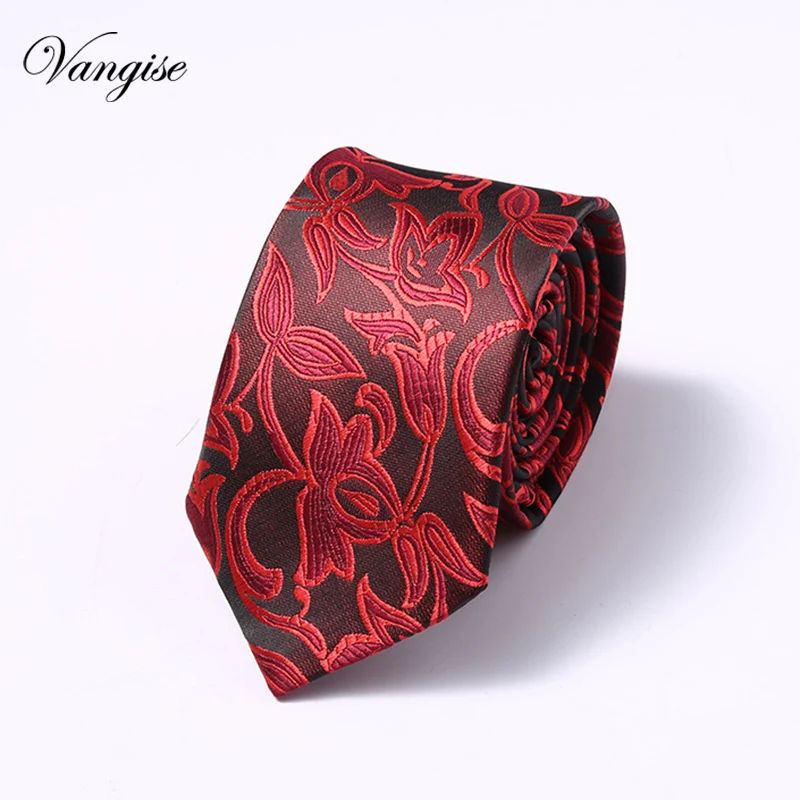 

Paisley Red Tie Fashion Silk Jacquard Woven Ties for Men Wedding And Birthday Neck Ties 7.5 cm Mens Christmas Party Necktie