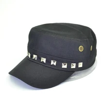 Новые летние заклепки армия Кепки Flat top Шапки одноцветное Цвет Для женщин человек шляпа Gorras путешествия солнце солнцезащитный крем Спорт Snapback Кепки s