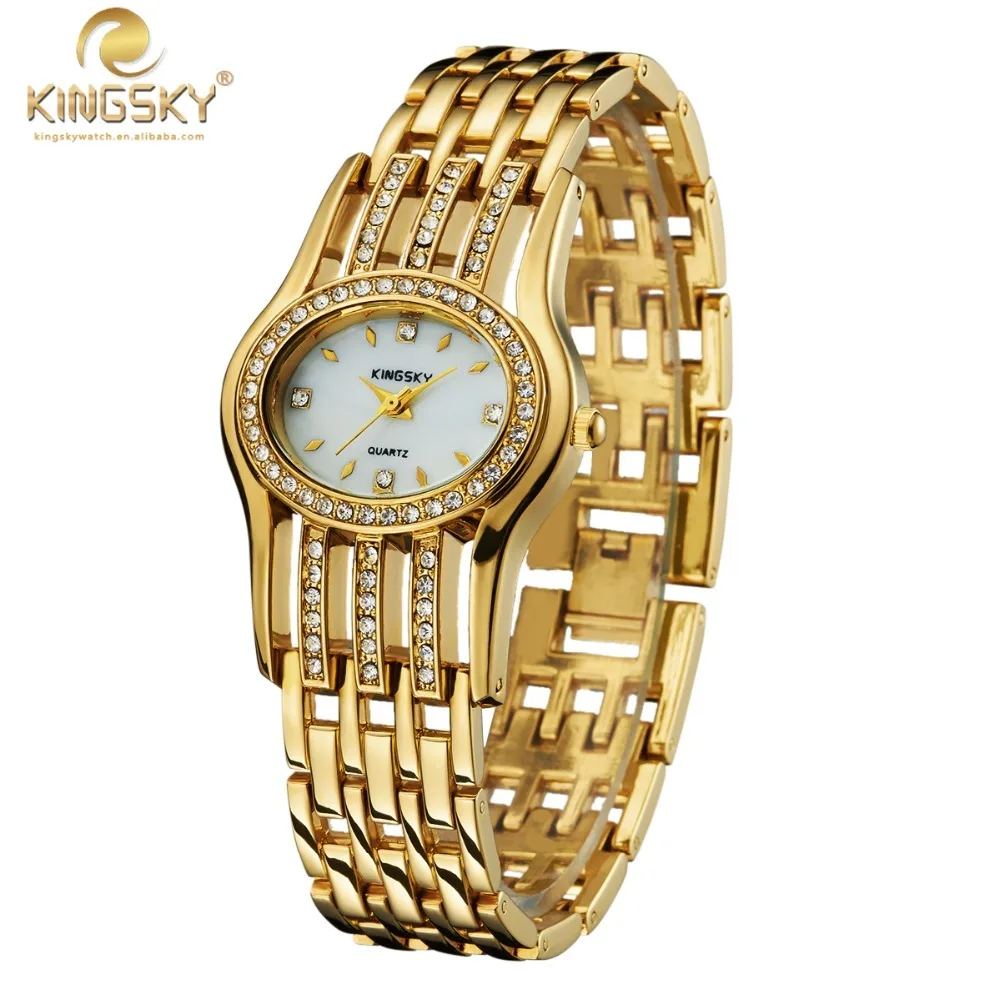 

Women Dress Business Watches Brand KINGSKY Quartz Watch Full Steel Wristwatches Fashion Reloj Mujer Ladies Watch k8012 2017 New