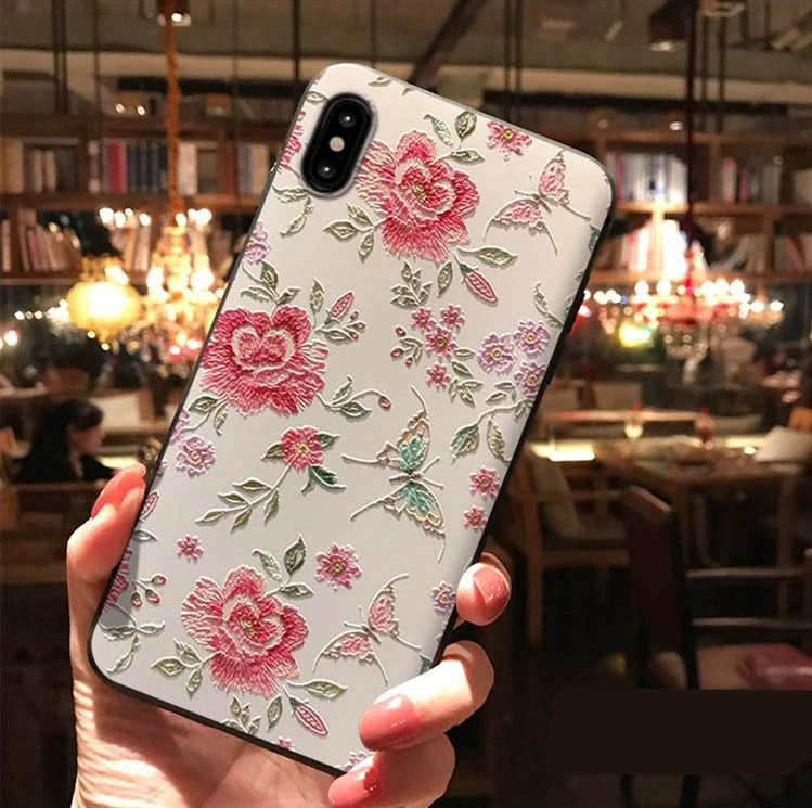 3D Emboss Soft TPU Case For Xiaomi Mi 5X A2 A1 6X 8 Lite 9 For Redmi 4A 6A Plus 3S S2 Note 7 3 4 4X 5 5A 6 Pro Rose Cases Cover