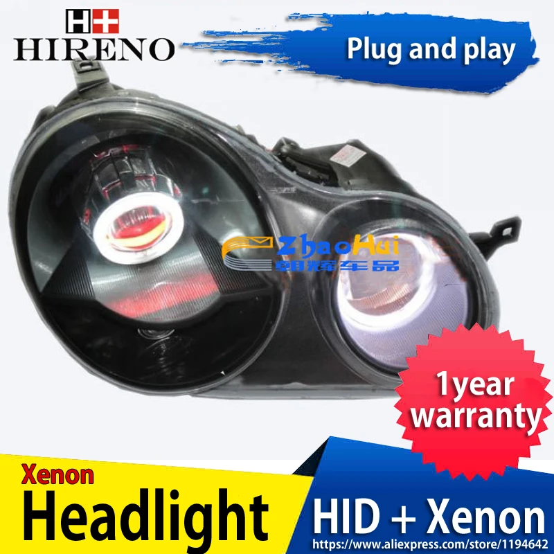 Car custom Modified Xenon Headlamp for Volkswagen polo 2002-10 Headlights Assembly styling Angel Lens HID 2pcs | Автомобили и