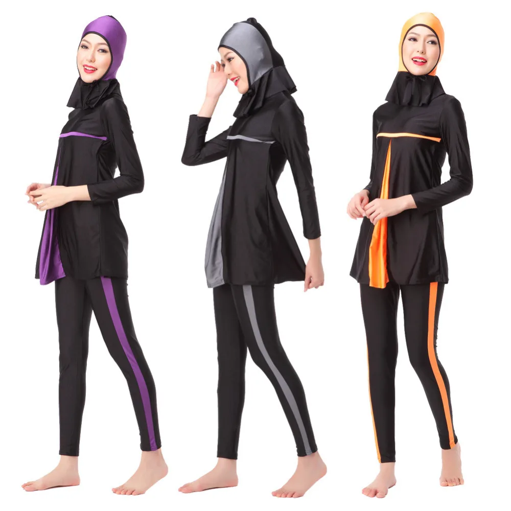 Плавание одежда Для женщин ислама хиджаб-купальник Для женщин Плавание ming костюм мусульманский для плавания одежда Исламский купальник комплекты бикини Ислам