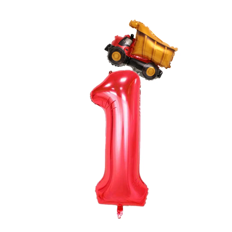 2 шт. мини самолет пожарная машина фольги Воздушные шары 32 дюйма Красный номер воздушные шары 1 2 3 4 5 6 7 8 9 лет День рождения украшения детские игрушки - Цвет: truck 1