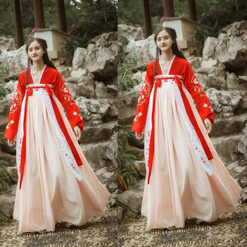 

Hanfu Chinese Dance Costume Traditional Stage Outfit For Singers Women Ancient Dress Folk Festival Performance Clothing