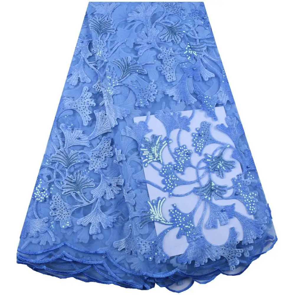 

Sky Blue African Lace Fabric 2019 High Quality French Tulle Wedding Lace African Velvet Lace Fabric Nigerian Lace Fabrics S1650