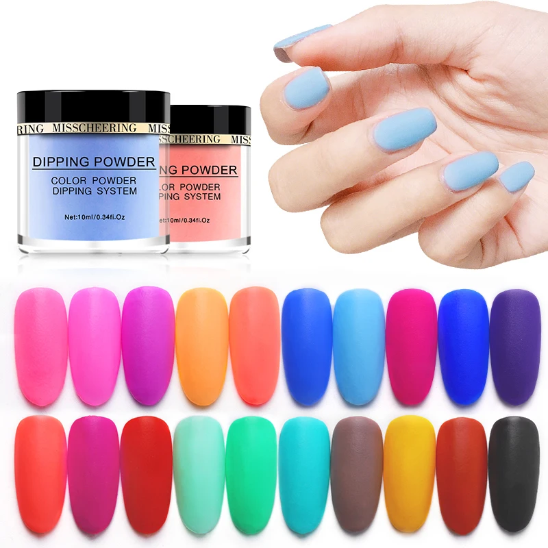

20 Colors MANZILIN 10g/Bottle Dipping Powder Colorful Series Nail Powder Decoration Matte Nail Dust Glitters NHDPA