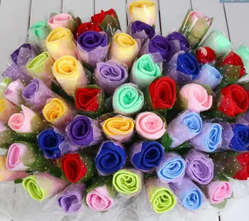 

Creative 20x20cm lovely cute full star rose shape towel promotion gift for wedding birthday party decor