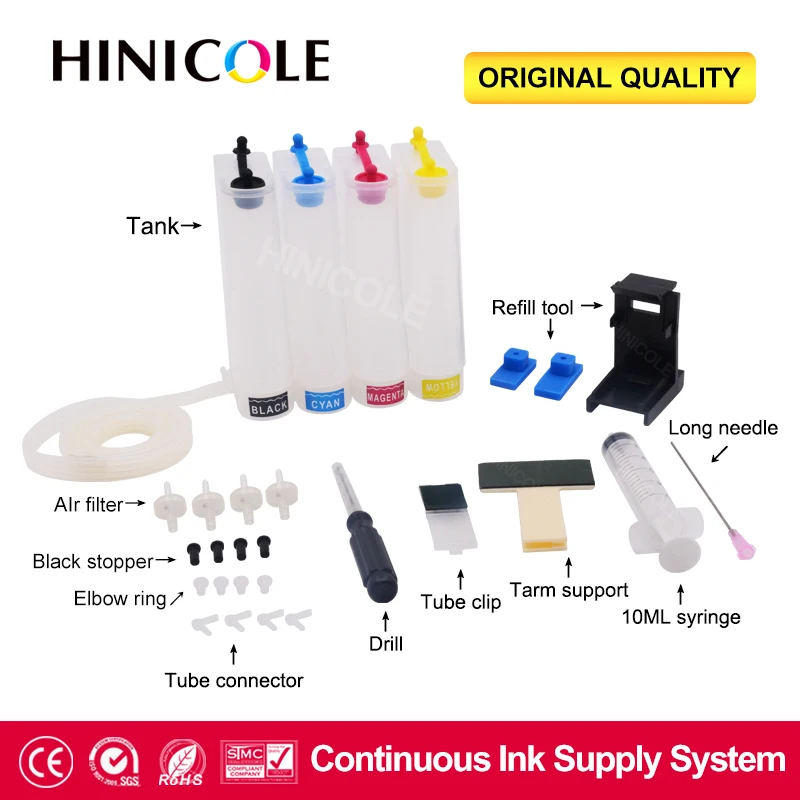 Sistema de suministro continuo de tinta CISS, Kit de tinta para impresora HP  652, 652XL, Deskjet 1115, 1118, 2135, 2136, 2138, 3635, 3636, 3835, 4535 -  AliExpress Ordenadores y oficina