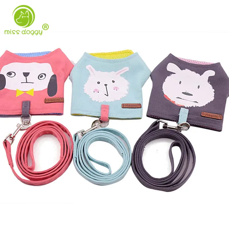 

1 PC Summer Cartoon Pattern Dog Chest Collar Nylon Breathable Adjustable Dog Pet Harness 3 Colors Chest Strap Leash 910A