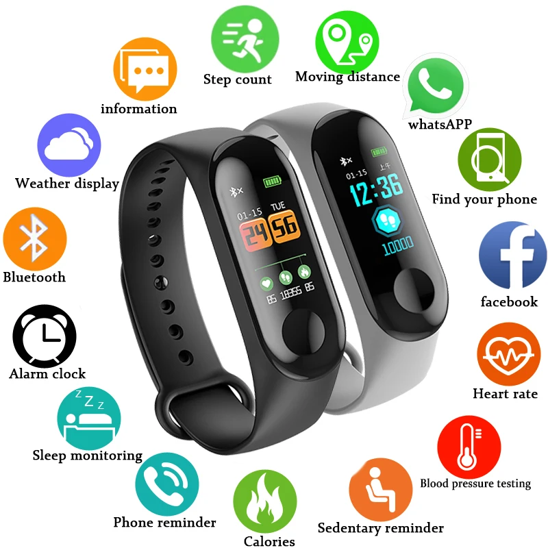 

New Smart Bracelet Blood Pressure Heart Rate Monitor Color OLED Blood Oxygen Watch Fitness Tracker smart Band Remote photography