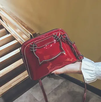 

Fashion new handbags High quality PU leather Women Kitty Handbag Retro College wind sweet ladies shoulder bag Cat portable