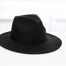 Шерстяная фетровая шляпа с широкими полями, чистая фетровая шляпа-котелок, купольная Панама для женщин, британский стиль, женские Джазовые церковные шляпы, женские элегантные 2262