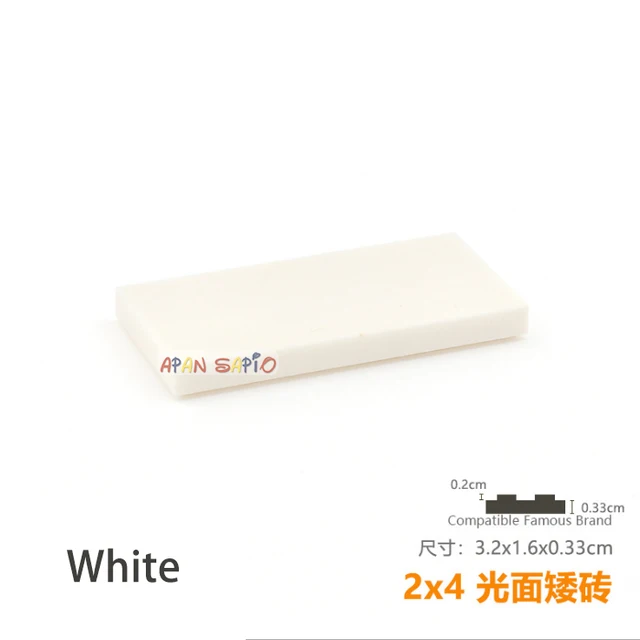 20pcs/lot DIY Blocks Building Bricks Smooth 2X4 Educational Assemblage Construction Toys for Children Size Compatible With Brand White