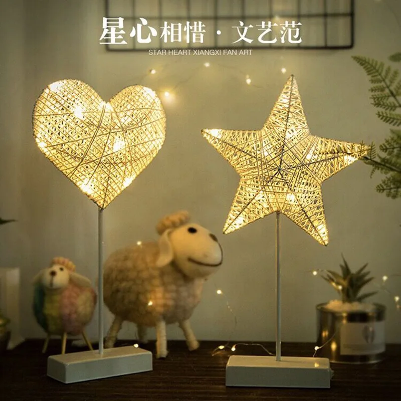 Star Love светодио дный творческий ручной маленький ночник Батарея Рождество лампы Qixi фестиваль подарок L35