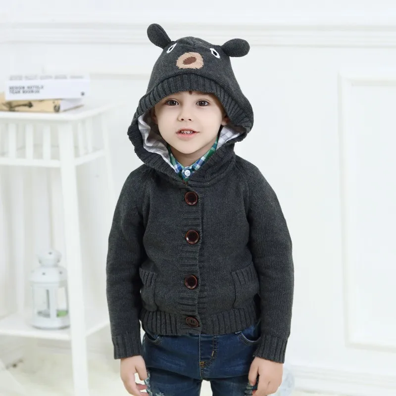 MamaLOVE/Осенне-зимний свитер с длинными рукавами для мальчиков детский свитер-кардиган согревающая теплая верхняя одежда для детей от 2 до 9 лет одежда для мальчиков