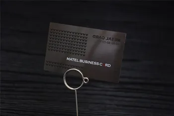 

Cutout Black brushed metal card stainless steel metal card with black color plated brushed finished 100pcs/lot