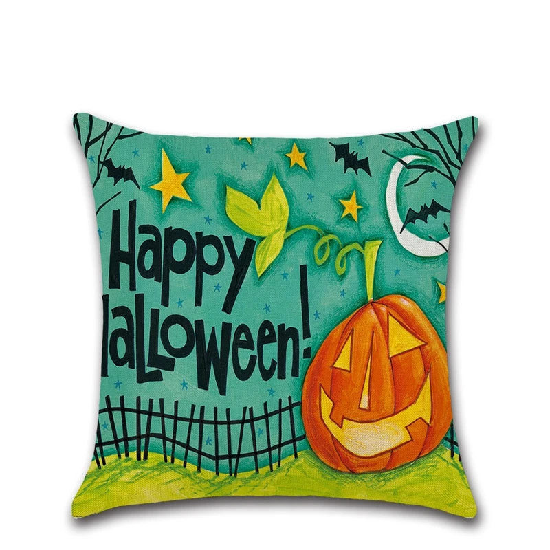 

Halloween Pumpkin Cartoon Printing Square Sofa Cushion Cover Nap Throw Pillow Case Car Decorbox Home Decor Supplies