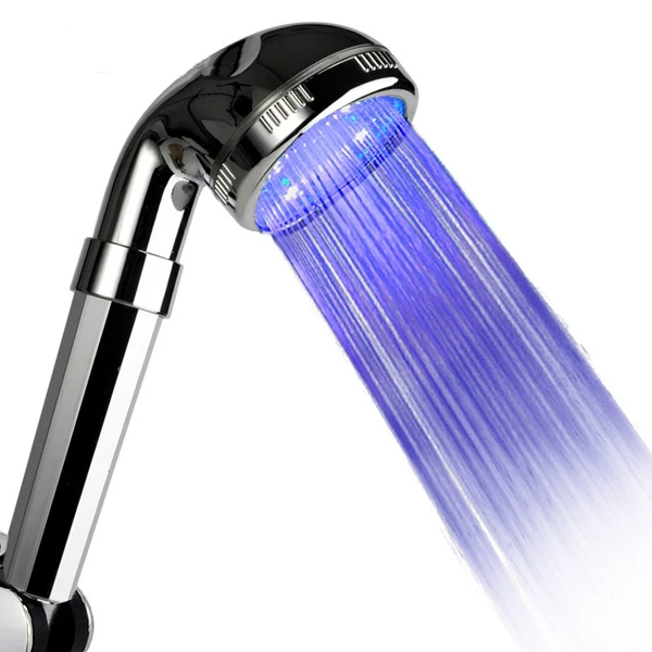 VEHHE LED Plating Surface Shower Head Temperature Control Water Saving 4 Colors Head Shower