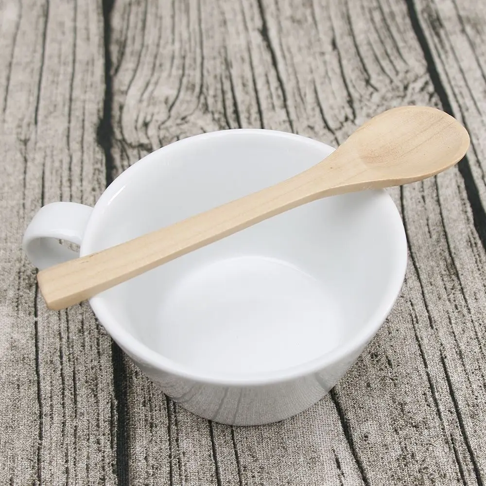 6 шт./лот волна мини деревянная ложка Flatware кухонный инструмент суп Десерт для размешивания кофе Десерт, мороженое детская ложка