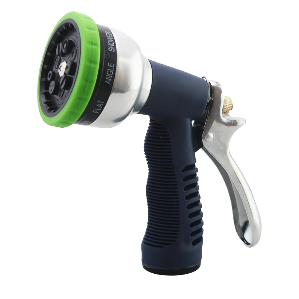 1pc High Pressure Car Washer Garden Hose Nozzle Heavy Duty Flow Control 9 Patterns Anti-Leak Watering Rubberized Grip | Автомобили и