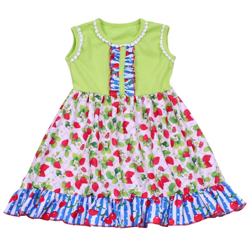 girls green floral dress
