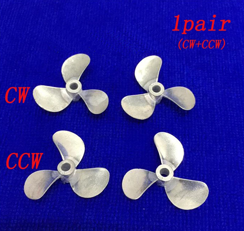 

1Pair RC Model Zinc Alloy Three-blade Propeller Diameter 40MM Aperture Diameter 4MM CW&CCW Props for Emulated Marine Boats Parts