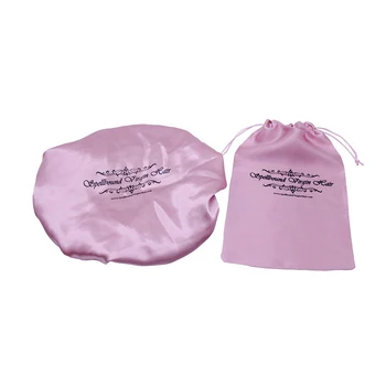 

Custom Printing Logo Wig Packing Bag/Bonnet/Women Wig Storage Bag Silk Drawstring Pocket Hair Packaging Satin Bags