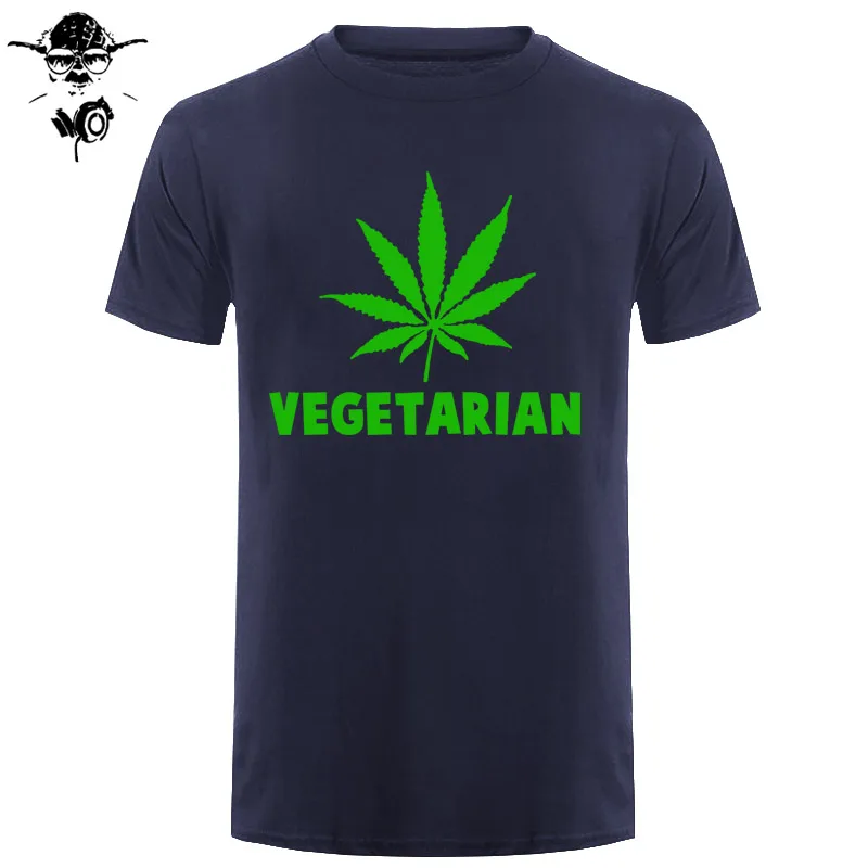 Vegan Вегетарианская Подарочная футболка для мужчин и женщин, футболка для мужчин с изображением животных, футболка для мужчин с зелеными листьями конопли, забавная футболка с коротким рукавом - Цвет: navy green