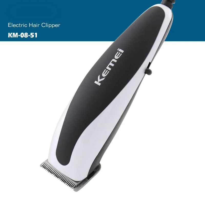  Kemei KM-08-51 Black+white ABS 220-240V 50Hz Electric shaving head barber hair clipper
