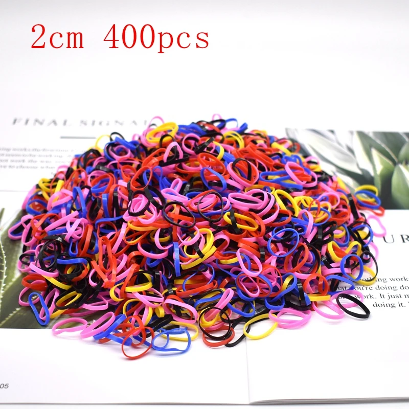 100-1000 pcs kids hair rope Hair Accessories Scrunchy Elastic Hair Bands Girls decorations Headbands Rubber Band hair scrunchies - Цвет: 25