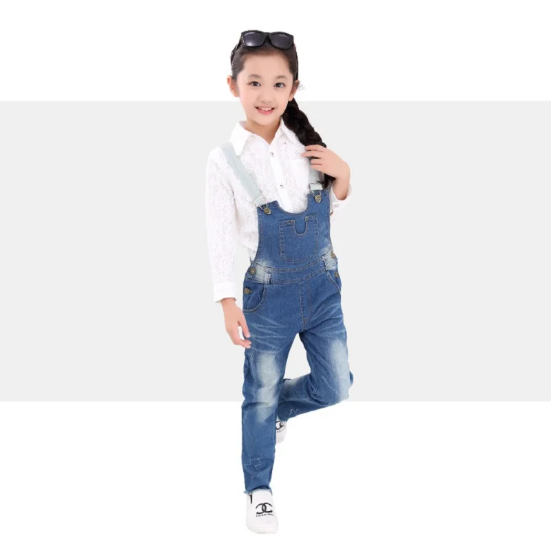 Новые для маленьких девочек штаны на подтяжках детские комбинезоны rumper Комбинезоны Одежда для девочек джинсы для девочек 16517 - Цвет: girls jumpsuits