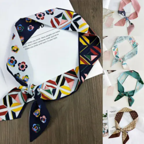 Летние женские модные шарфы Twilly с лентой, украшенные ручками, маленькие шарфы, обертывания для женщин, подарок