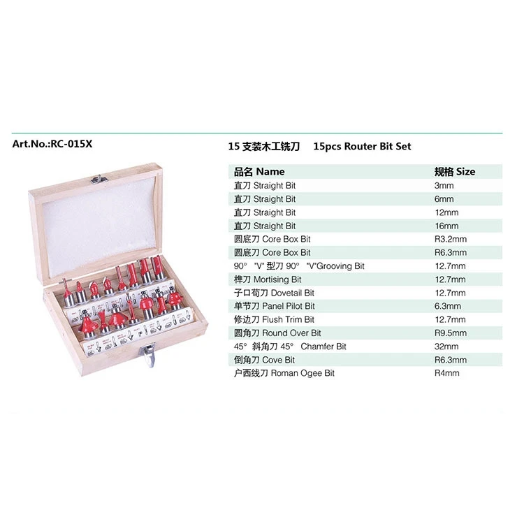 free shipping 15pcs Milling Cutter Router Bit Set 8mm Wood Cutter Carbide Shank Mill Woodworking Engraving Cutting Tools