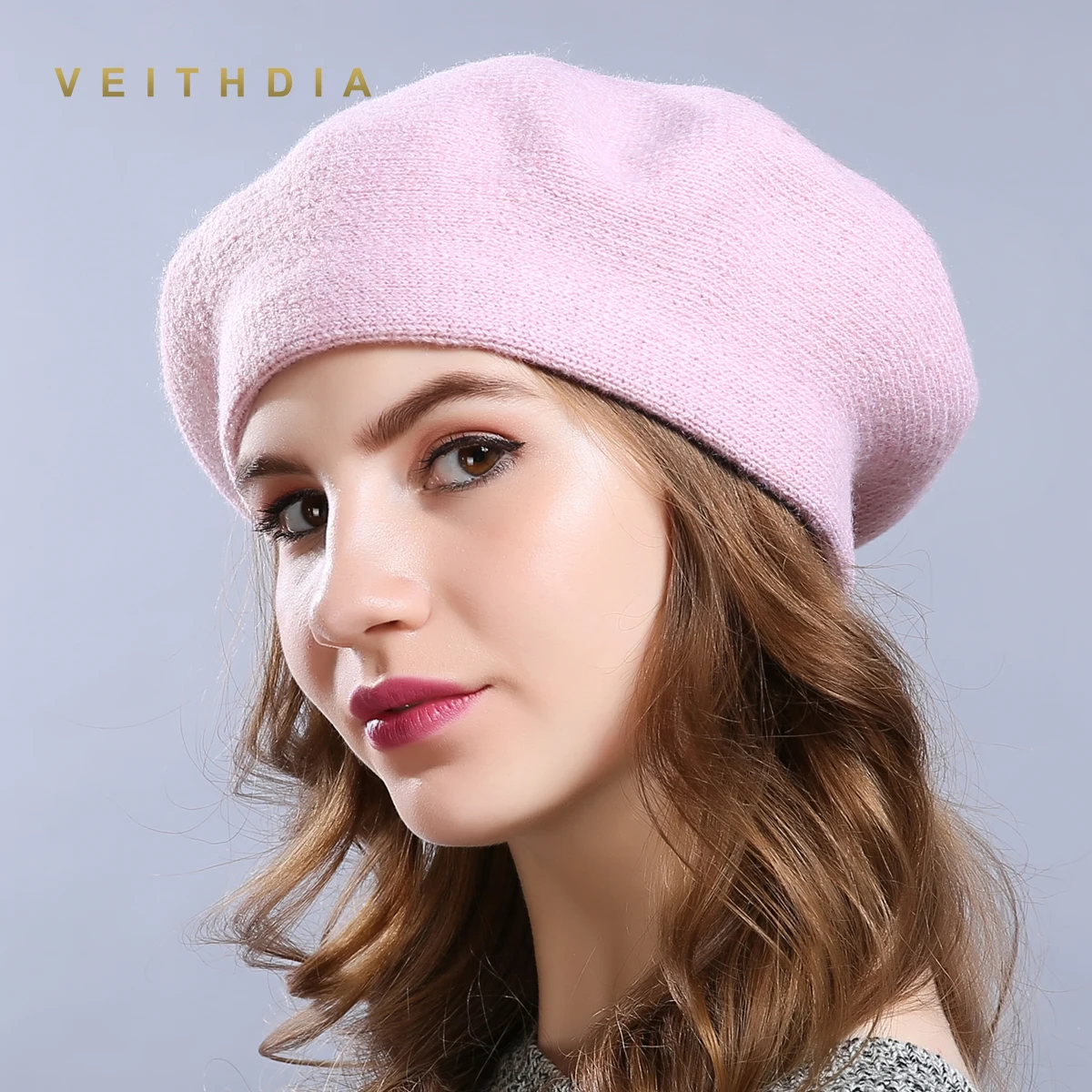 

VEITHDIA Winter Hat Berets 2019 New Wool Cashmere Womens Warm Brand Casual High Quality Women's Vogue Knitted Hats For Girls Cap