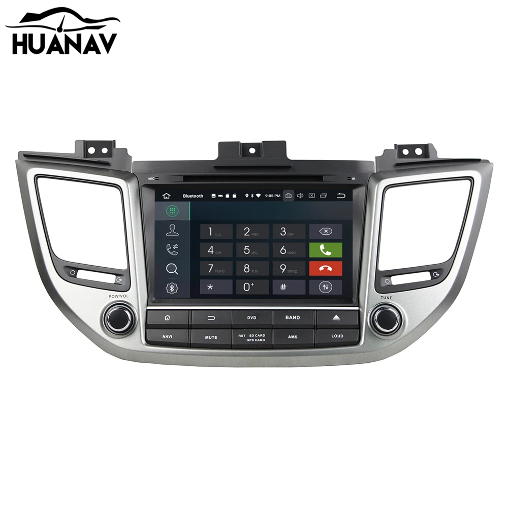Discount HUANVA Android 8.0 4+32G Car CD DVD Player GPS navigation For Hyundai ix35 2015 head unit multimedia player tape recorder 8-Core 3