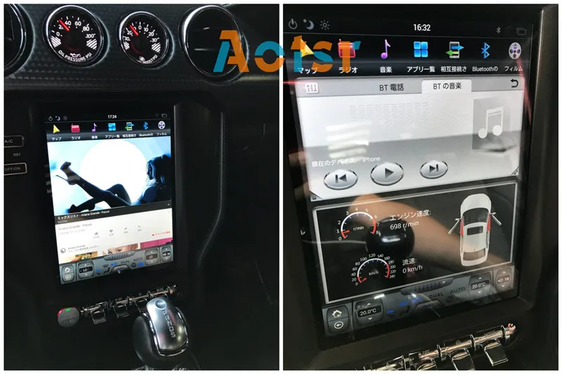 Discount Tesla style 10.4" BiG Screen Android 7.1 Car Multimedia DVD player headunit for Ford Mustang 2015-2017 Radio GPS Video Free Map 4
